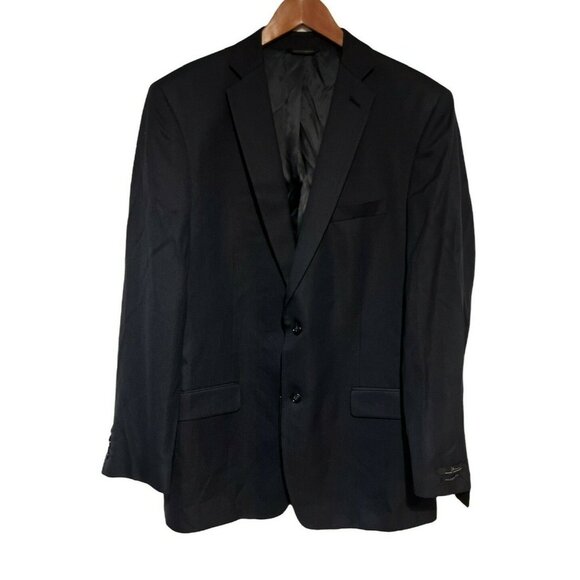 Mens Blazer Marc Anthony Size 44 Long Sport Coat Business Navy Blue Wool Blend N - Picture 15 of 16